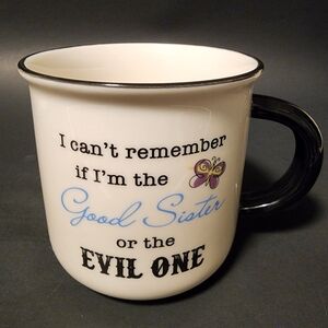White and Black Mug with Fun Good Sister Quote